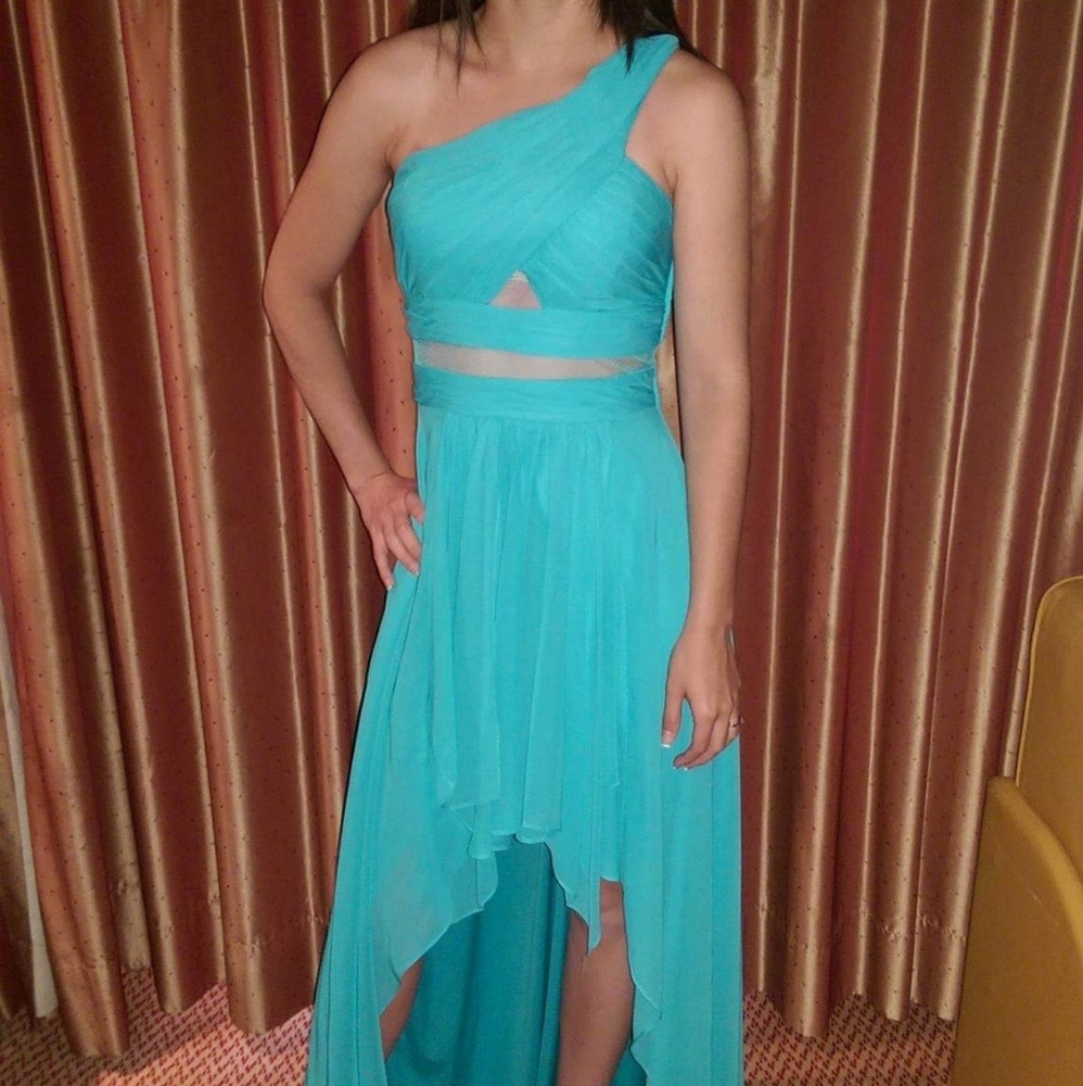 Hailey Logan Blue One Shoulder Dress